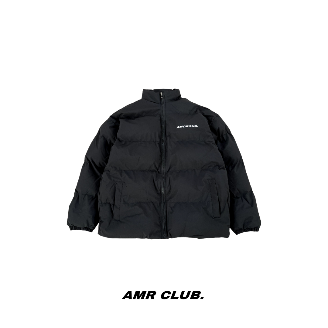 Incline logo black puff jacket / J-01