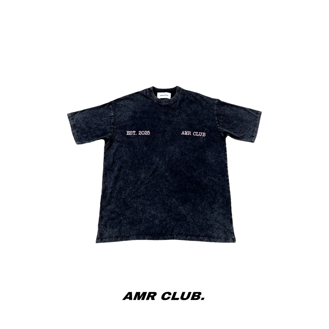 Black Pink Washed Tee / T-02