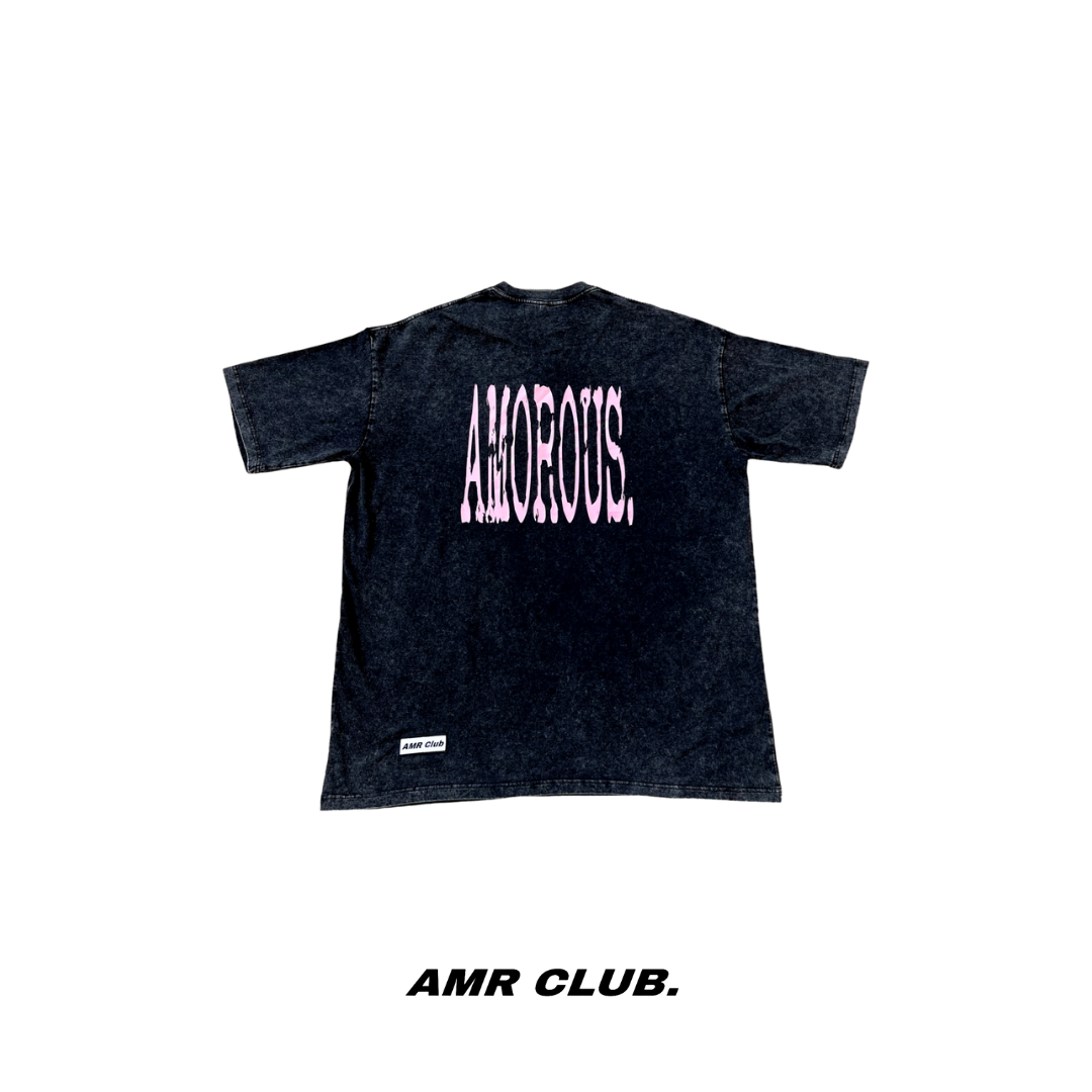 Black Pink Washed Tee / T-02