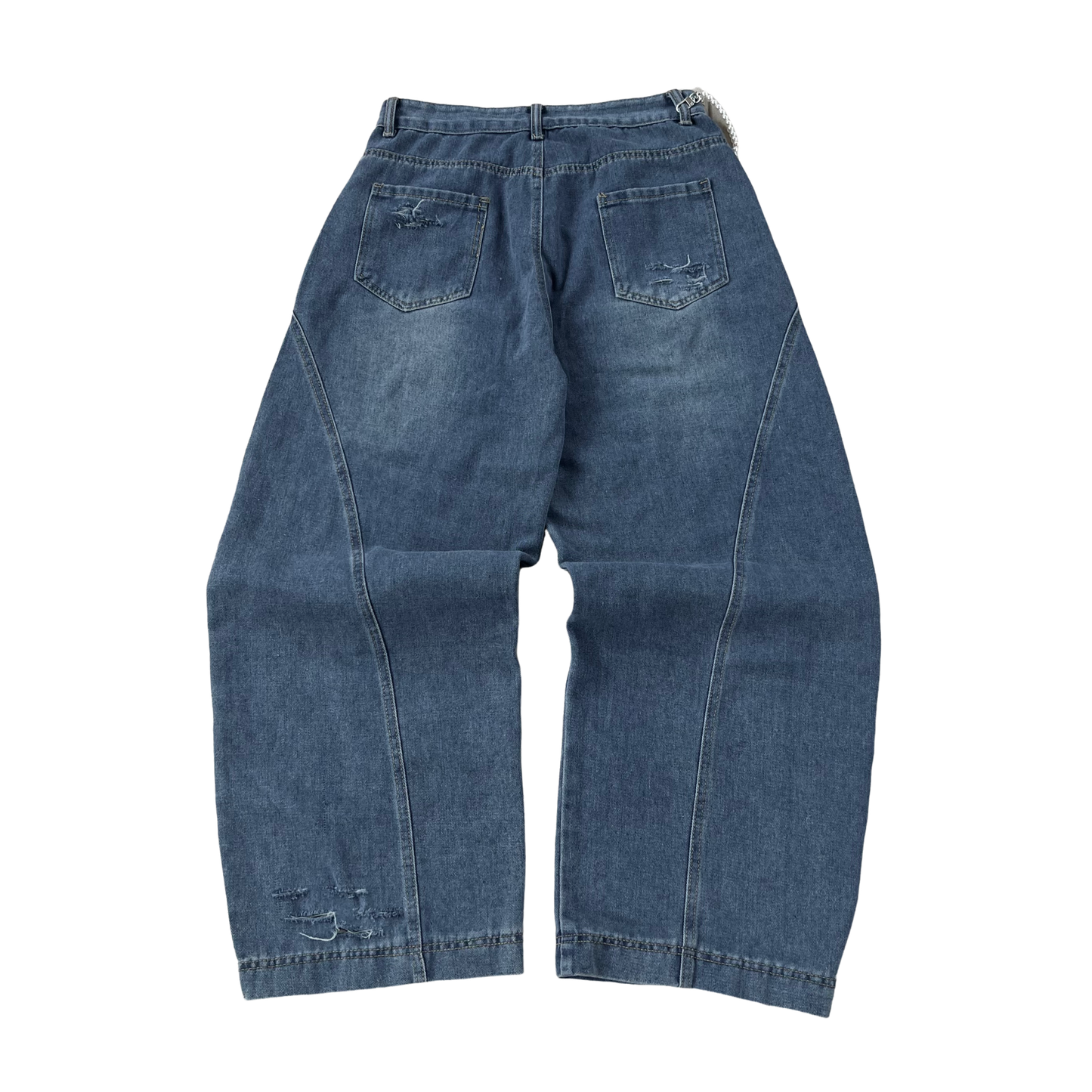 G.D. Blue Brushed Baggy Jeans