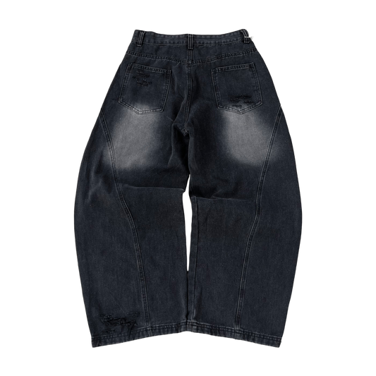 G.D. Black Brushed Baggy Jeans