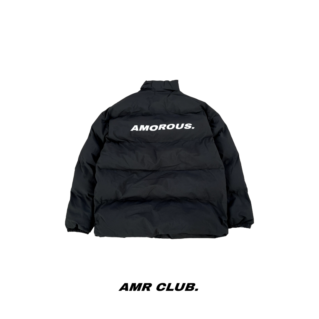 Incline logo black puff jacket  / J-01