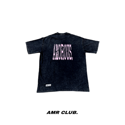 Black Pink Washed Tee / T-02