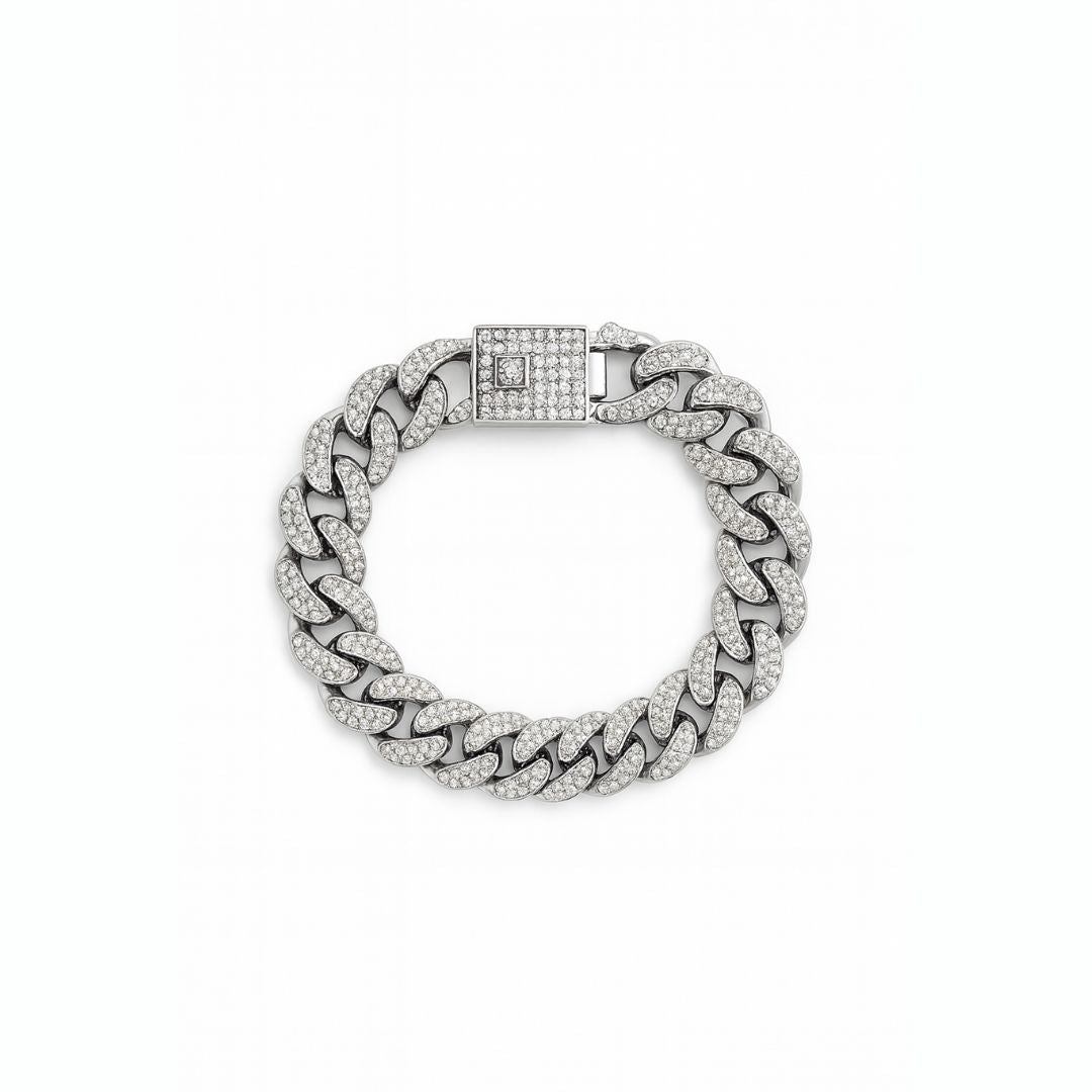 Fully diamond Cuban bracelet