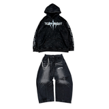 Black Brushed Baggy Jeans