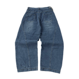 Blue Brushed Baggy Jeans