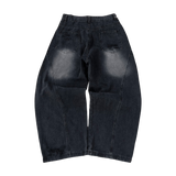 Black Brushed Baggy Jeans
